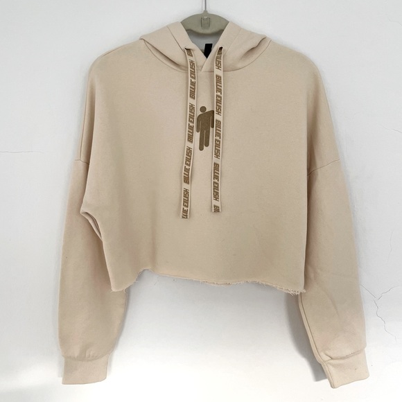 Divided Tops - BILLIE EILISH Cropped Hoodie Sweatshirt